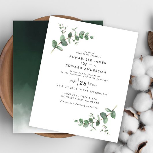 Papier Verdure mariage Eucalyptus aquarelle botanique