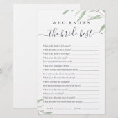 Papier Verdure minimale qui connaît la mariée meilleur je (Devant / Derrière)