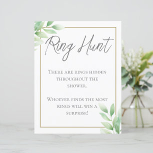 Papier Verdure Rustique Fête des mariées Ring Chasse Jeu