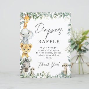 Papier Verdure rustique Jungle Animaux Baby Diaper Raffle