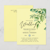 Papier Véritable couleur VERDURE Budget Mariage Invitatio (Devant / Derrière)