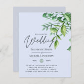Papier Véritable couleur VERDURE Budget Mariage Invitatio (Devant / Derrière)