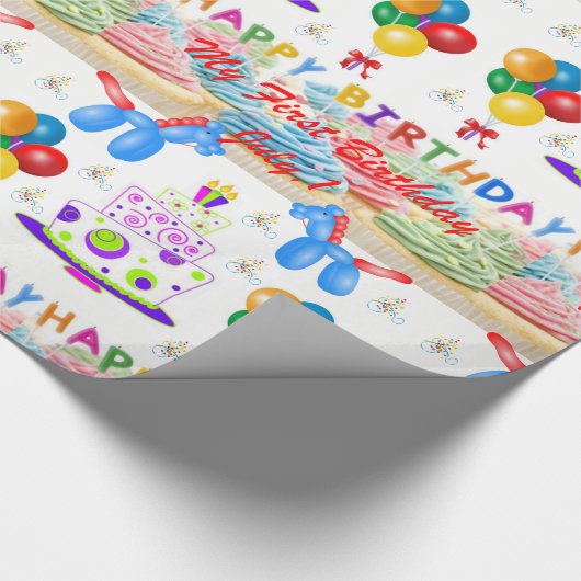 Papier Verjaardag Juli, 1 Mijn Eerste Verjaardag (Hoek)