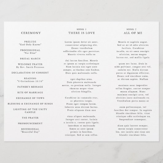 Papier Verona Sunset Bright Orange Moderne Mariage Progra (Dos)