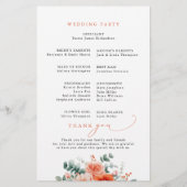 Papier Verona Sunset Bright Orange Moderne Mariage Progra (Dos)