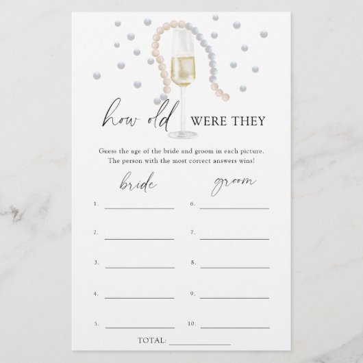 Papier Verre de Prosecco - Quel âge avaient-ils la mariée (Devant)