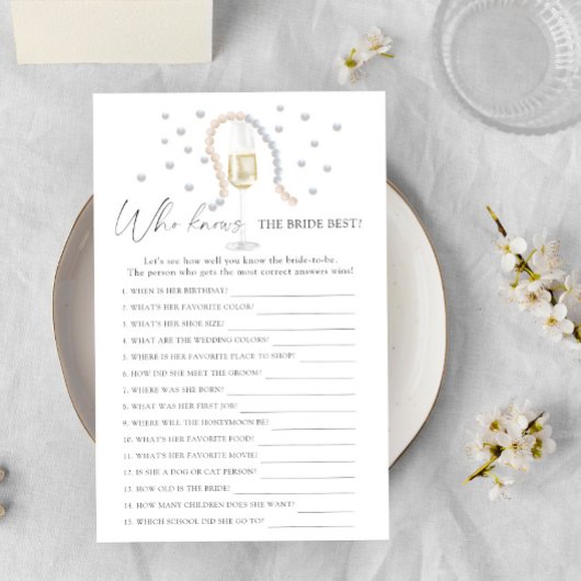 Papier Verre de Prosecco - Qui connaît la mariée meilleur