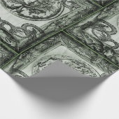 Papier vert d'emballage cadeau de méduse (Coin)