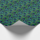 Papier vert et bleu d'emballage cadeau de plume de (Coin)