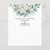Papier Vert eucalyptus blanc roses détails mariage (Dos)