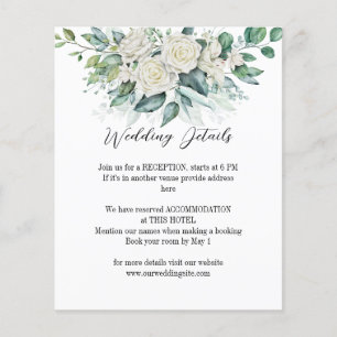 Papier Vert eucalyptus blanc roses détails mariage