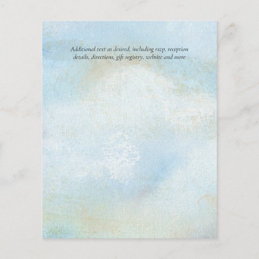 Papier Vert Eucalyptus Bleu Mariage BUDGET Invitations (Dos)