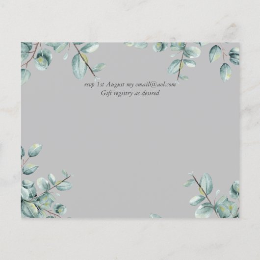 Papier Vert Eucalyptus Lilac Citron gris Mariage (Dos)