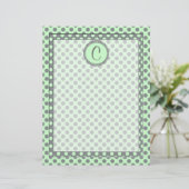 Papier Vert menthe avec Pois gris-Monogramme STaylor (Debout devant)