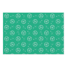 Papier vert Motif à base de crème blanche
