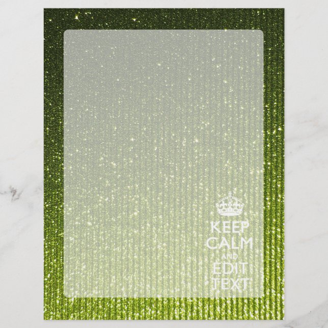 Papier Vert olive Keep Calm Avoir votre texte (Devant)