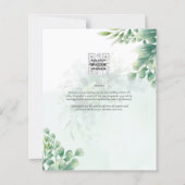 Papier Vert Or Eucalyptus MARIAGE QR CODE Moderne (Dos)