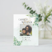 Papier Vert Or Eucalyptus MARIAGE QR CODE Moderne (Debout devant)