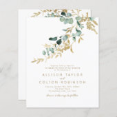 Papier Vert or rustique Budget Tout en un Mariage (Devant / Derrière)