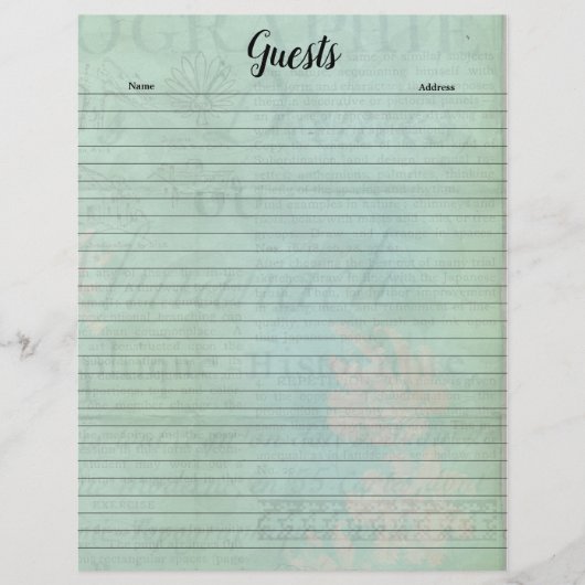 Papier vert pâle (Devant)