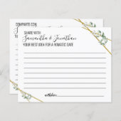 Papier Vert Partager date idée nuptiale bilingue jeu (Devant / Derrière)