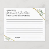 Papier Vert Partager date idée nuptiale bilingue jeu (Dos)