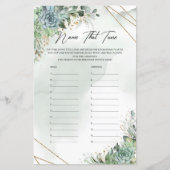 Papier Vert succulent eucalyptus or Nom That Tune (Devant)