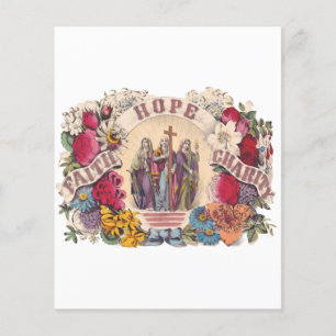 Papier Vertus théologales Foi, Espérance et Charité