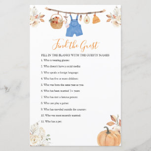 Papier Vêtements Pour Garçons Baby shower Citrouille Trou