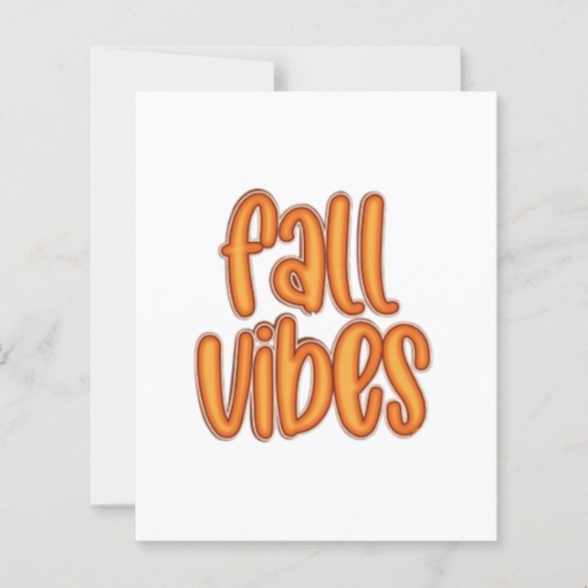Papier 🍂 Vibes d'automne - Graphique de texte orange (Devant)