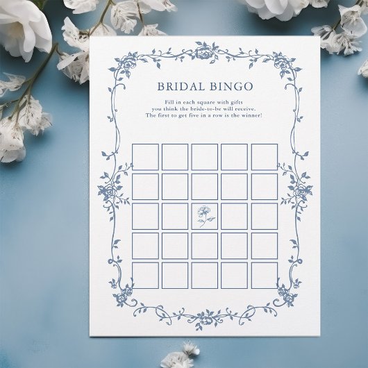 Papier Victorian Blue 'Bridal Bingo' jeu de Fête des mari