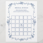 Papier Victorian Blue 'Bridal Bingo' jeu de Fête des mari (Devant)