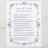 Papier Victorian Blue 'Pass' Fête des mariées de jeu (Devant)