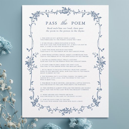 Papier Victorian Blue 'Pass' Fête des mariées de jeu