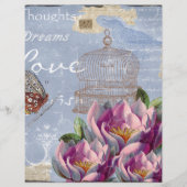 Papier Victorian Love Thoughts Dreams Butterfly Bird Cage (Devant)