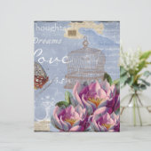Papier Victorian Love Thoughts Dreams Butterfly Bird Cage (Debout devant)