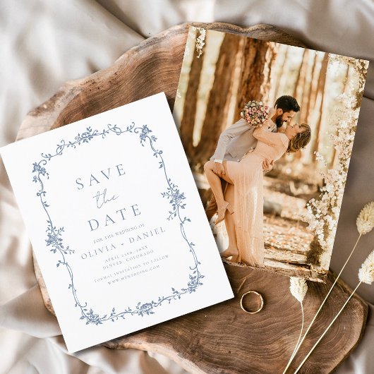 Papier Victorian Save the Date Photo Mariage français
