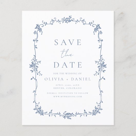 Papier Victorian Save the Date Photo Mariage français (Devant)