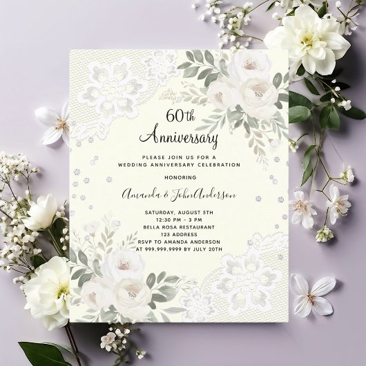 Papier Vidon diamant 60e anniversaire mariage invitation