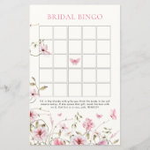 Papier Vie de papillons Floral Bridal Bingo (Devant)