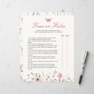 Papier Vie des papillons Jeu nuptial vrai ou faux