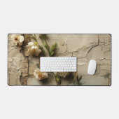 Papier Vieilli avec Motif de Fleurs Rustiques Blan (Clavier et souris)