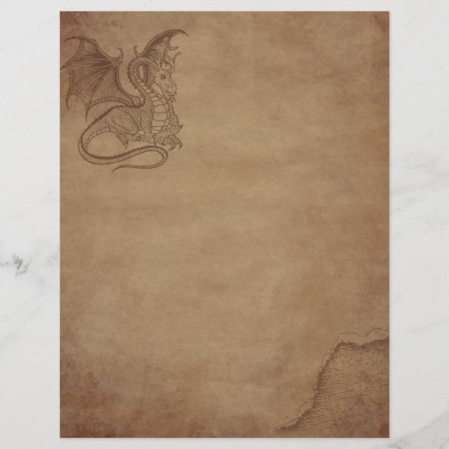 Papier vieilli - Dragon (Devant)