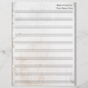 Papier Vieux feuillet vierge rayé Musique 10 stave