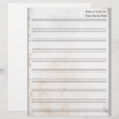 Papier Vieux feuillet vierge rayé Musique 10 stave (Devant / Derrière)