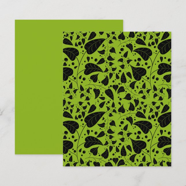 Papier Vignes noir plante (Devant / Derrière)