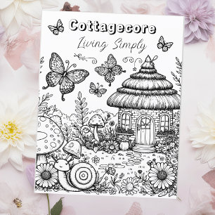 Papier Villa Cottagecore et papillons Couleur