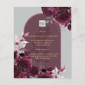 Papier Vin Bourgogne Rose Gold Mariage (Dos)