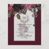 Papier Vin de Bourgogne Floral Mariage Automne INVITATION (Dos)