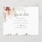 Papier Vin de Bourgogne Pampas Grass Mariage Tropical (Devant)